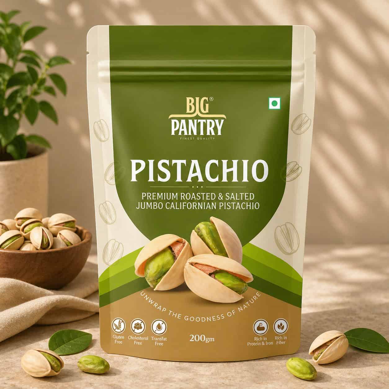 Big Pantry Pistachios 1kg multipack — five 200g pouches